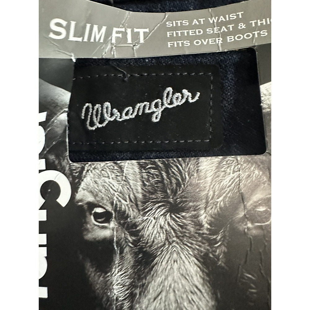 Wrangler Cowboy Cut Silver Edition Slim Fit Dark Denim Jean Men's 34x36 - Picture 4 of 9